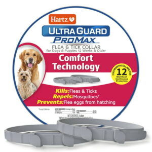 Hartz UltraGuard ProMax Flea And Tick Collar for Dogs And Puppies With Comfort Technology, Gray, 2 Pack