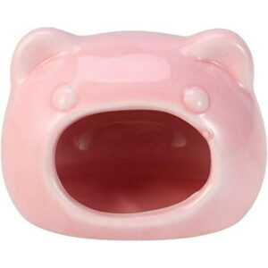 Cat Shaped Ceramic Hamster Nest, Small Animals House Hideaway Cottage, Small Animals Bedding and Cage Accessories