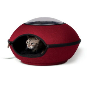 K&H Pet Products Thermo-Lookout Cat Pod Red 21″ x 21″ x 7.5″