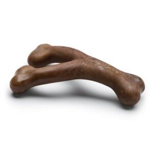 Lumabone Real Bacon Durable Wishbone Dog Chew Toy, Small