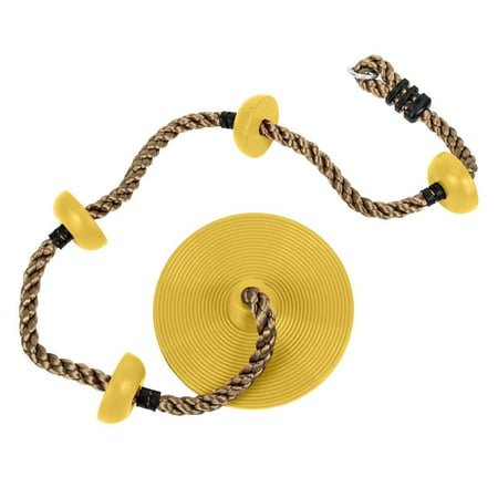 UBesGoo 18.8″ Kids Disc Swing Climbing Rope Tree Swing Set Accessories,Yellow
