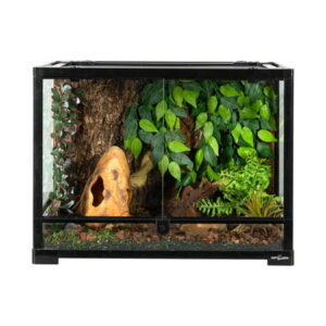 REPTI ZOO 34 Gallon Reptile Glass Terrarium Tank , Double Hinge Doors with Screen Ventilation Reptile Terrarium 24″ x 18″ x 18″(Knock-Down)