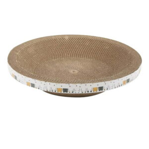 Cat Scratcher Cardboard,Oval Cat Scratch Pad Bowl Nest for Indoor Cats Grinding Claw, Cat Scratching Board Corrugated Lounge Furniture Protector 40cmx40cmx9cm