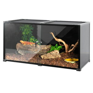 REPTI ZOO 120-Gallon Black Glass Reptile Terrarium