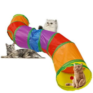 Mingwear Cat Tunnel with Play Ball,Interactive Peek-a-Boo Cat Chute Cat Tube Toy,Camouflage S-Tunnel for Indoor Cat