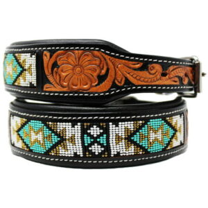 Large 21”- 25” Dog Puppy Collar Genuine Cow Leather Padded Canine 60149