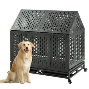 Canddidliike Heavy Duty Dog Cage for Medium and Large Dogs, Crate Kennel and Crate with Wheels