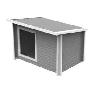 Rustic Lodge Dog House – Jumbo – Gray