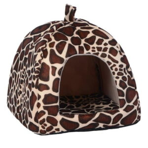 Yegsfteu Strawberry Pet Dog Cat Bed House Kennel Doggy Puppy Basket Pad（Leopard M）