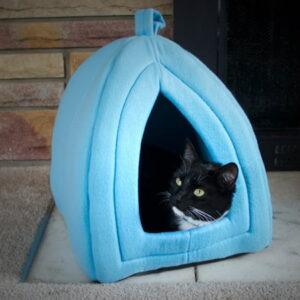 PAW Cozy Kitty Tent Igloo Plush Enclosed Cat Bed