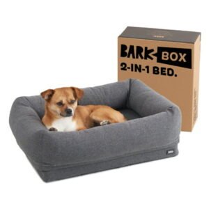 BARK 2-in-1 Memory Foam Cuddler Dog Bed | Plush Orthopedic Joint Relief Crate Lounger or Donut Pillow Bed, Machine Washable + Removable Cover | Waterproof Lining | Includes Toy