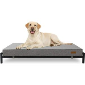 KOPEKS Elevated Dog Bed with Orthopedic Foam Mattress – Modern Style – for Large Dogs