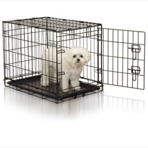 Easy Crate Single Door Metal Dog Crate Black, S