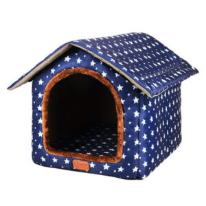 wowspeed Dog House For Winter, Cat House, Dog Kennel Cat Nest Folding Detachable Dog Nest with Removable Cushion for Pets Keep Warm in Winter