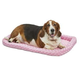 MidWest Homes For Pets QuietTime Plush Bolster Dog Bed / Ideal for Dog Crates