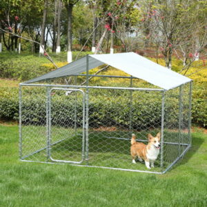 Outside Dog Kennels Playpen for Dogs Crate with UV-Resistant Waterproof Cover Outdoor Dog Fence for Backyard Dog Run House