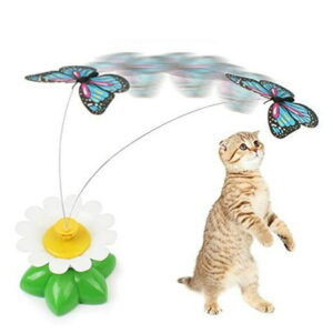 Funny Electric Rotating Butterfly Bird Rod Wire Cat Teaser Play Toy For Pet Cat Kitten