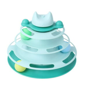 XWQ Cat Turntable Toy 4 Level Amusement Plate Stress Relief Interactive Toy Kitten Tower Tracks Toy Cat Supplies