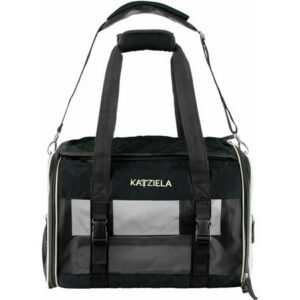 Katziela Quilted Companion Pet Carrier – Comfortable – Airline Approved (Black) (Medium)