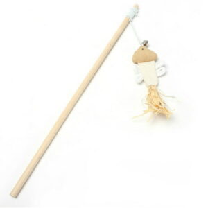 Pet Cat Natural Wooden Rod Tease Wand Toys Cats Interactive Exercise Toys