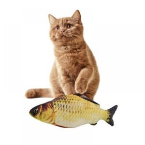 11″ Electric Moving Fish Cat Toy Realistic Interactive Flopping Fish Cat Kicker Catnip Toys for Indoor Cats Pets Kitten
