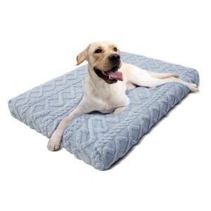 Orthopedic Egg-Crate Foam Dog Bed for Large Dogs with Removable Cover 35 x 23 x 3.5 inch Gray