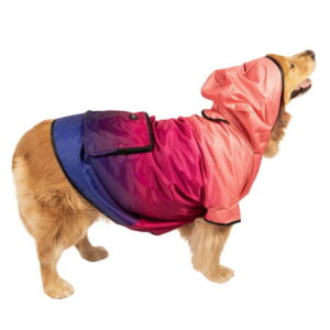 Justice Pet Packable Waterproof Ombre Dog Raincoat, S