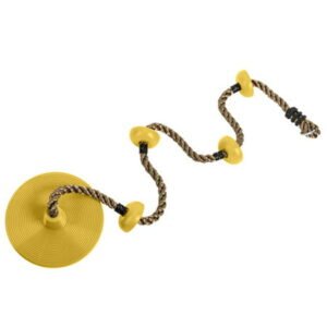 Climbing Rope Swings for Trees, Heavy Duty Plastic Disc Swing Seat for Kids and Adults with Hanging Strap and Snap Hooks, Yellow