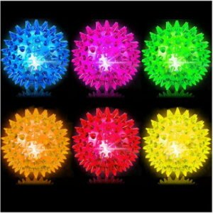 LED Light-up Spike Balls Elastic LED Rubber balls for Pets Dog and Cat Toys 12