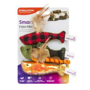 SmartyKat Fish Friend Crinkle and Catnip Cat Toys, 3 Count