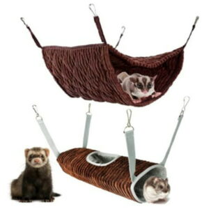 Visland Small Animal Hammocks or Hanging Tunnel Guinea Pig Cage Hammock Pet Hanging Bed Cage Accessories for Hamster Guinea Pig Chinchilla Ferret Squirrel Rat