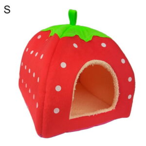 Welling Strawberry Dog Puppy Cats Indoor Foldable Soft Warm Bed Pet House Kennel Tent