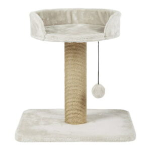 TRIXIE Mica Sisal 18″ Cat Scratching Post with Plush Platform, Light Gray-Greige