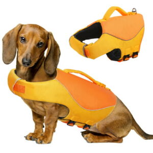 Kuoser Dog Life Jacket, Dog Life Vest for Swimming Boating, Reflective & Adjustable Pet Lifesaver