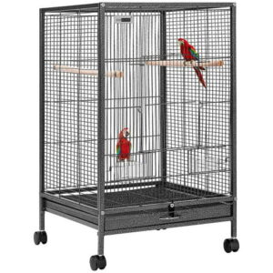 VIVOHOME 30″ Large Rolling Metal Bird Cage with for Parrots, Lovebirds and Cockatiel