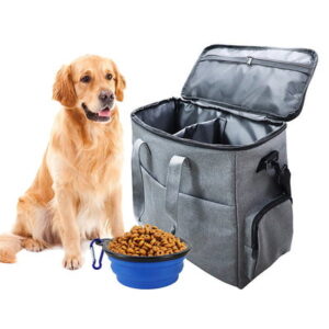 I&I PET Travel Tote Organizer Bag for PET Supplies – Airline Approved Carrier/Good for Camping, Hiking, Walking, and/OR Road and Beach Trips