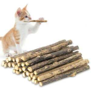 Poseca 20PCS Catnip Sticks for Indoor Cats, Natural Silvervine Sticks Cat Teething Chew Toys