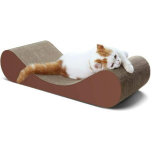 ScratchMe Bone Cat Scratcher Cardboard Lounge Bed, Cat Scratching Post, Durable Board Pads prevents Furniture Damage