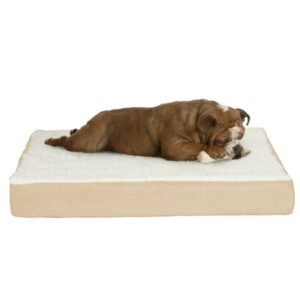 Orthopedic Sherpa Top Dog Pet Bed with Memory Foam and Removable Cover by PETMAKER