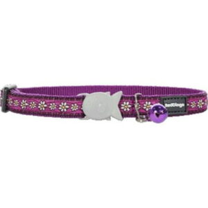 Red Dingo Daisy Chain Cat Collar, Purple, Medium