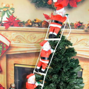 Clearance! Santa Climbing Ladder Santa Claus Climbing Rope Ladder Decoration Christmas Super Climbing Santa Plush Doll Toy Hanging Ornament Tree Indoor Outdoor Holiday Party Home Door