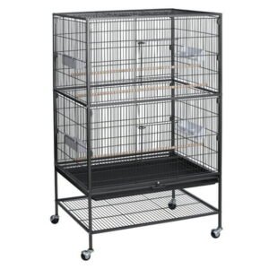 ZENY 52″ Large Space Parrot Bird Cage Metal Frame with Casters and Removable Sand Tray
