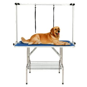 VINGLI Dog Grooming Table, Trimming Table Drying Table with Arm Noose & Mesh Tray for Dog Cat (45in)