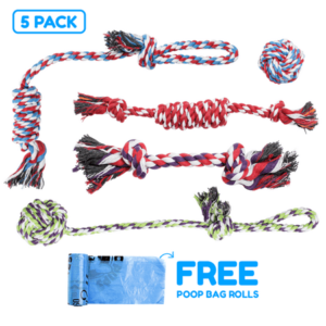 Pacific Pups Product Rope Dog Toys – 5 Pack – Dog Rope Toys for Small Dogs and Medium Dogs