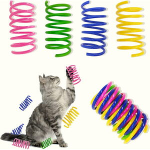 Cat Spring Toys, 20 Pack Cat Spiral Springs for Indoor Cats, Colorful & Durable Plastic Spring Coils Attract Cats to Swat, Bite, Hunt, Interactive Toys for Cats and Kittens