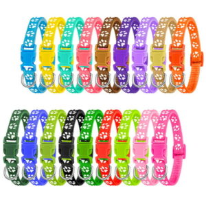 Prdigy 18 Pcs Puppy Collars, Newborn Puppy Puppy Collars, Soft Nylon with Adjustable Quick Release Buckle Collars for Small Dog Puppies(S)