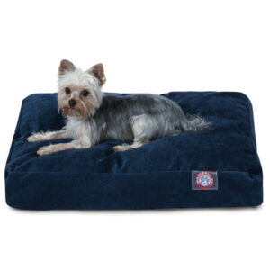 Majestic Pet | Villa Velvet Rectangle Pet Bed For Dogs, Removable Cover, Navy, Extra Large