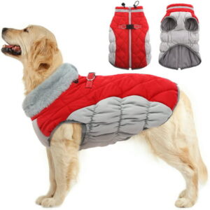 IDOMIK Padded Vest Dog Jacket – Reflective Dog Winter Coat Windproof Warm Winter Dog Jacket Comfortable Pet Apparel for Cold Weather – Dog Snowproof Vest for Small Medium and Large Dogs