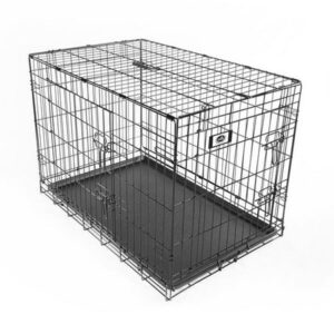 Pet Champion Deluxe 36″ Two-Door with Divider Wire Pet Crate Kennel, Large, Black