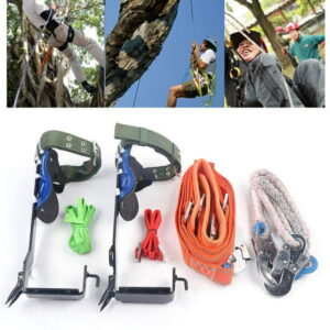 TFCFL Tree Climbing Spikes Tool,Non-Slip Climbing Tree Spikes with Safe Belt Straps and Adjustable Lanyard Rope Carabiner 2 Gear